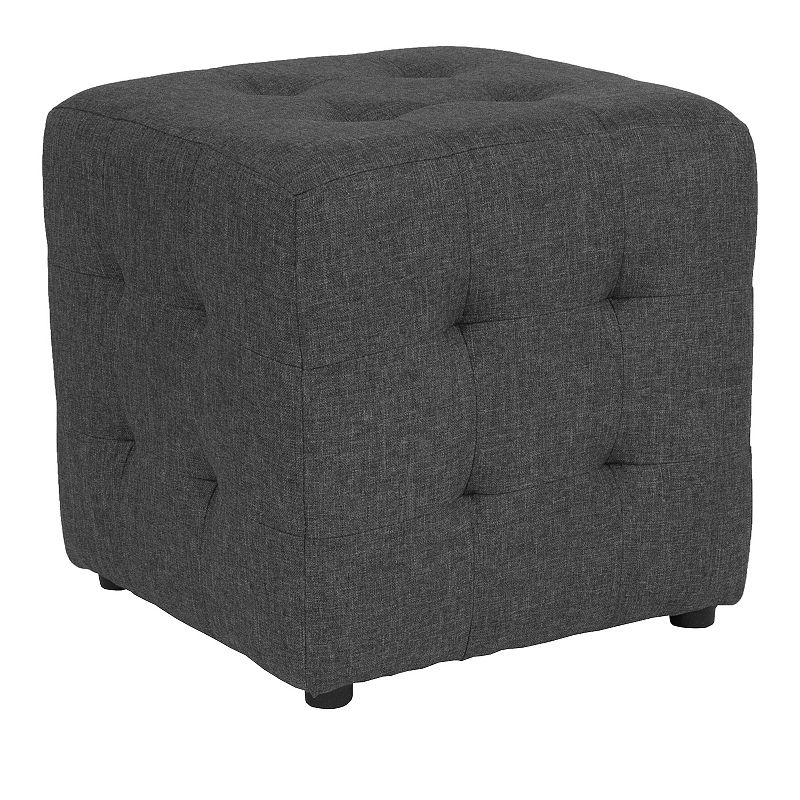 Flash Furniture Avendale Tufted Upholstered Ottoman, Grey