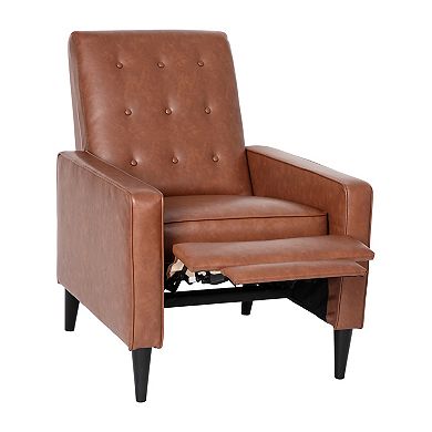 Flash Furniture Ezra Mid-Century Modern Tufted Pushback Recliner Arm Chair