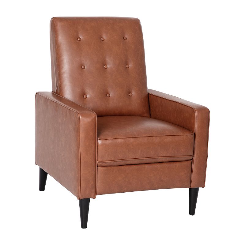 Flash Furniture Ezra Ezra Fabric Push Back Recliner  Cognac Brown