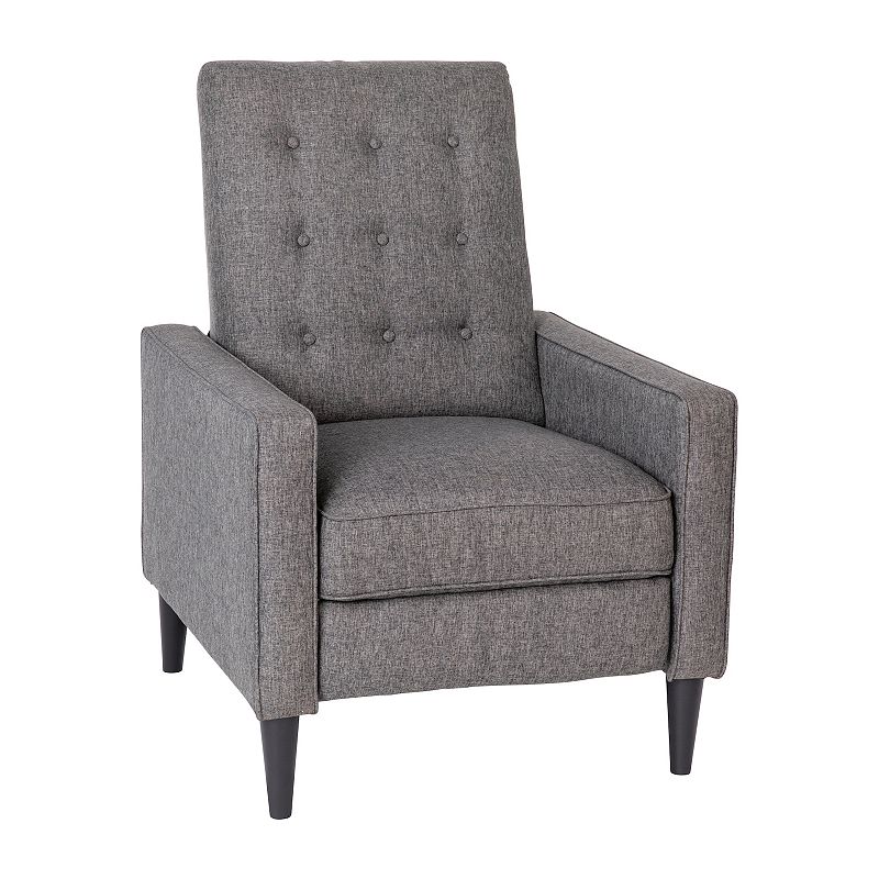 Flash Furniture Ezra Mid-Century Modern Tufted Pushback Recliner Arm Chair,