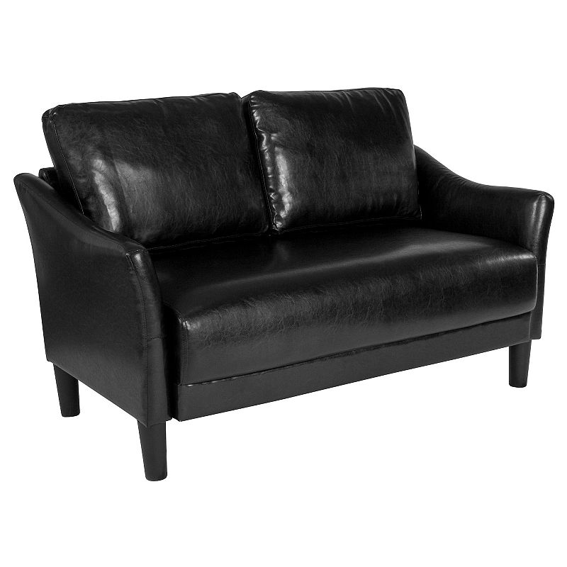 Flash Furniture Asti Faux Leather Loveseat, Black