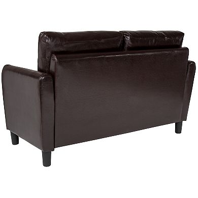 Flash Furniture Candler Park Faux Leather Loveseat Couch
