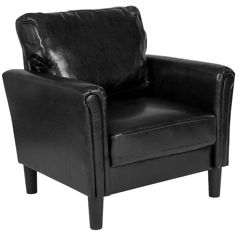 Flash Furniture Bari Faux Leather Arm Chair, Black