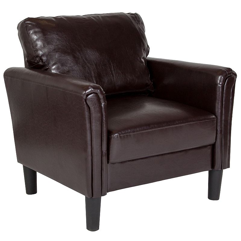 Flash Furniture Bari Faux Leather Arm Chair, Brown