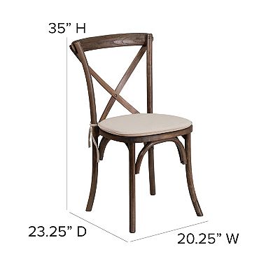 Flash Furniture Hercules Series Stackable Early American Wood Cross-Back Chair