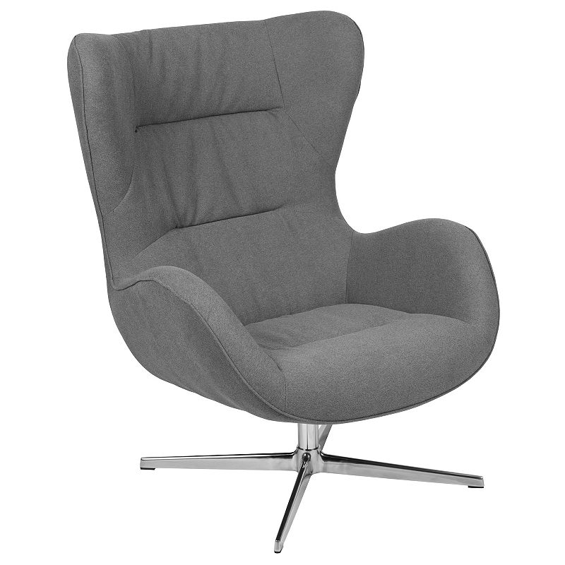 Flash Furniture Swivel Wing Chair, Grey