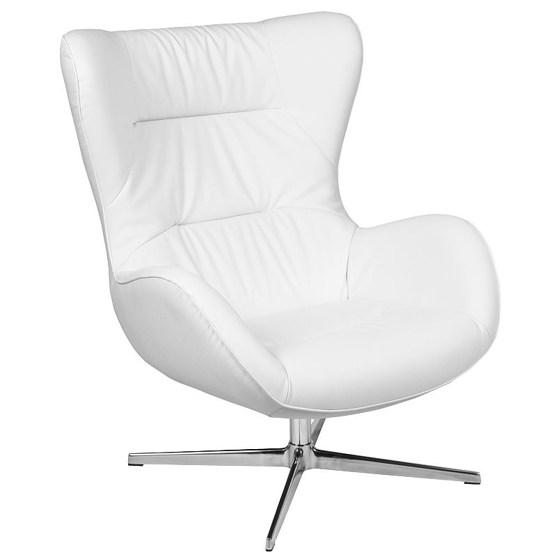 Flash Furniture Swivel Wing Chair, White