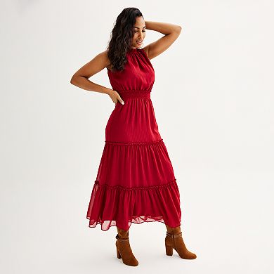 Women's DRAPER JAMES RSVP™ Sleeveless Shine Clip Dot Maxi Dress