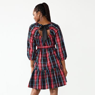 open lace back dress Imogen Mini Shirtdress in Taffeta | Color - Georgia Plaid / L
