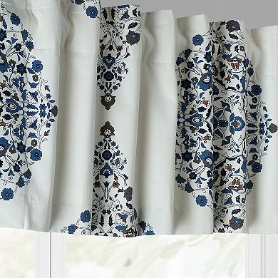 EFF Kerala Cocoa Printed Cotton Window Valance, 50" X 19"