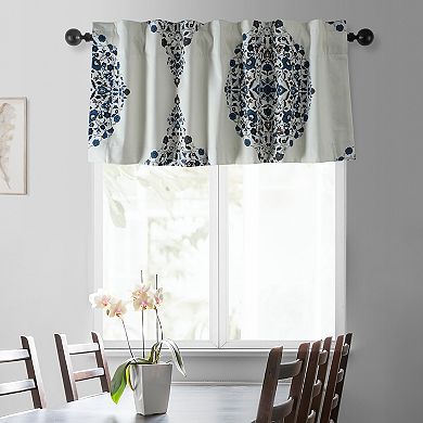 EFF Kerala Cocoa Printed Cotton Window Valance, 50" X 19"