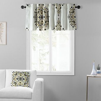 EFF Kerala Cocoa Printed Cotton Window Valance, 50" X 19"