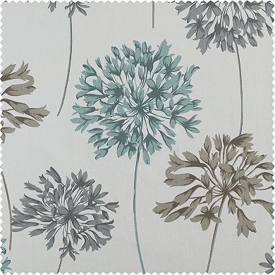 EFF Allium Printed Cotton Window Valance, 50" X 19", Allium Blue Gray