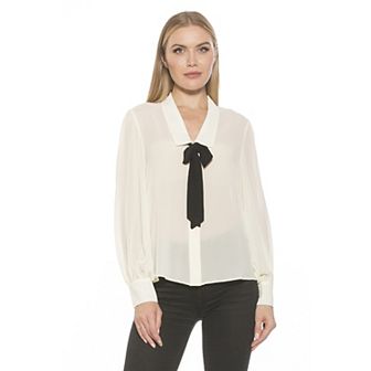 Women's ALEXIA ADMOR Serena Dropped Collar Blouson Sleeve Blouse