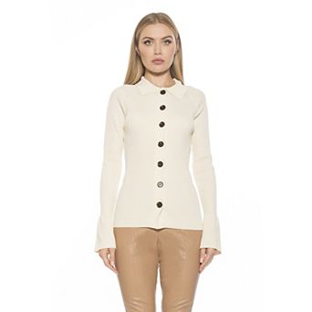 Women's ALEXIA ADMOR Beatrice Button Down Ribbed Cardigan