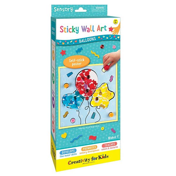 Creativity for Kids Sticky Wall Art Balloons- Child Sensory Activity for Boys and Girls Ages 3+