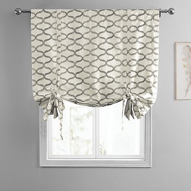 EFF Illusions Printed Cotton Tie-Up Window Shade, 46" X 63", Illusions Silver Gray
