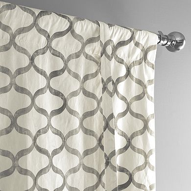 EFF Illusions Printed Cotton Tie-Up Window Shade, 46" X 63", Illusions Silver Gray