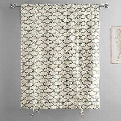 EFF Illusions Printed Cotton Tie-Up Window Shade, 46" X 63", Illusions Silver Gray