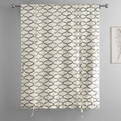 EFF Illusions Printed Cotton Tie-Up Window Shade, 46" X 63", Illusions Silver Gray