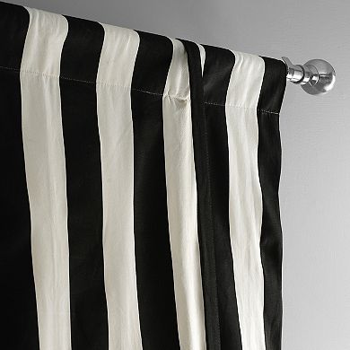 EFF Cabana Printed Cotton Tie-Up Window Shade, 46" X 63", Cabana Black