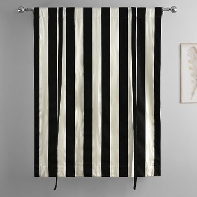 EFF Cabana Printed Cotton Tie-Up Window Shade, 46" X 63", Cabana Black