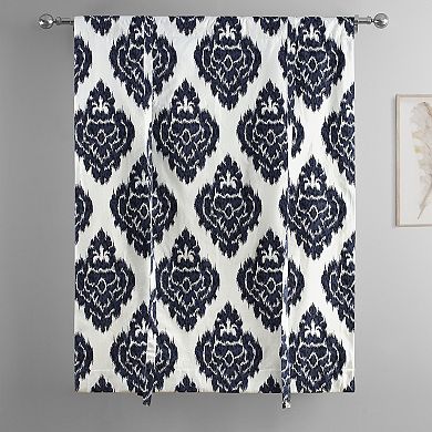 EFF Ikat Printed Cotton Tie-Up Window Shade, 46" X 63", Ikat Blue