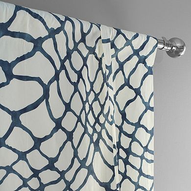 EFF Ellis Printed Cotton Tie-Up Window Shade, 46" X 63", Ellis Blue