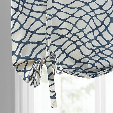 EFF Ellis Printed Cotton Tie-Up Window Shade, 46" X 63", Ellis Blue