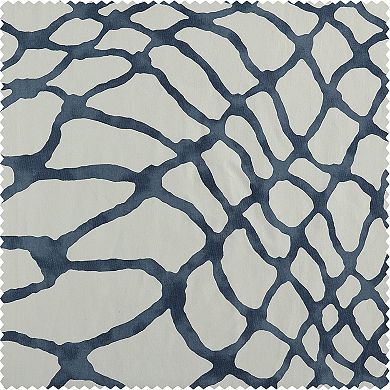 EFF Ellis Printed Cotton Tie-Up Window Shade, 46" X 63", Ellis Blue