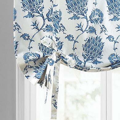 EFF Duchess Printed Cotton Tie-Up Window Shade, 46" X 63", Duchess Blue