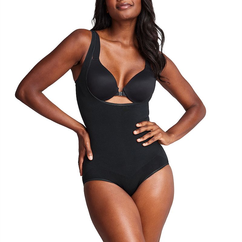 RED HOT by SPANX® Women's Ultra-Firm Control Shapewear Flat Out Flawless Open-Bust Panty Bodysuit 10315R, Size: 3XL, Very Black