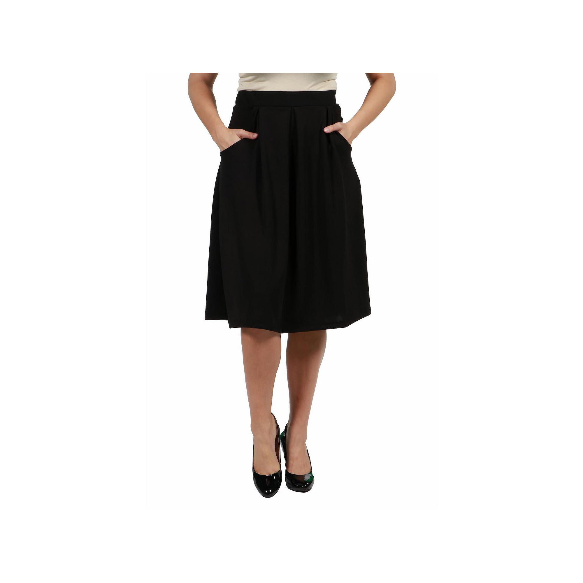 Plus Size 24Seven Comfort Apparel Long Pleated A-Line Skirt, Womens, Size: