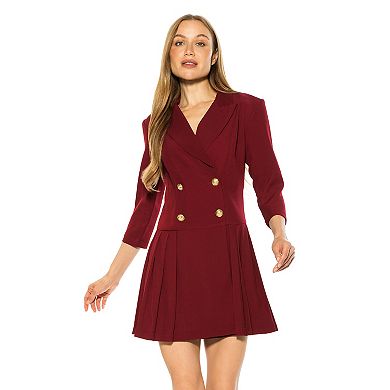 Women's ALEXIA ADMOR Jacki Dropped Waist Pleated Blazer Dress