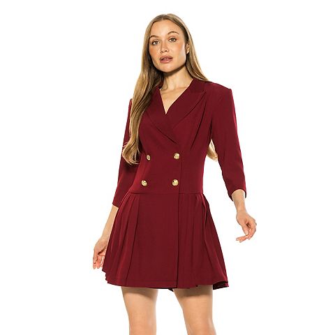 Женские платья ALEXIA Women's ALEXIA ADMOR Jacki Dropped Waist Pleated Blazer Dress