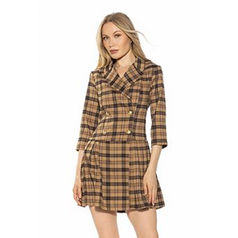 Women's ALEXIA ADMOR Jacki Dropped Waist Pleated Blazer Dress