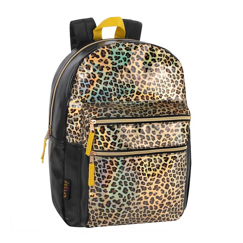 Girls Delias Animal Print Faux Leather Backpack, Black
