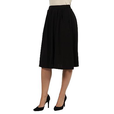 Women's 24seven Comfort Apparel Classic Knee-Length Black Skirt