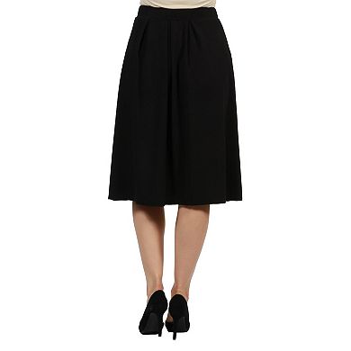 Women's 24seven Comfort Apparel Classic Knee-Length Black Skirt
