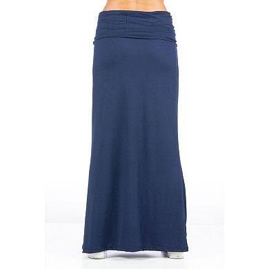 Women's 24Seven Comfort Apparel Foldover Maxi Skirt