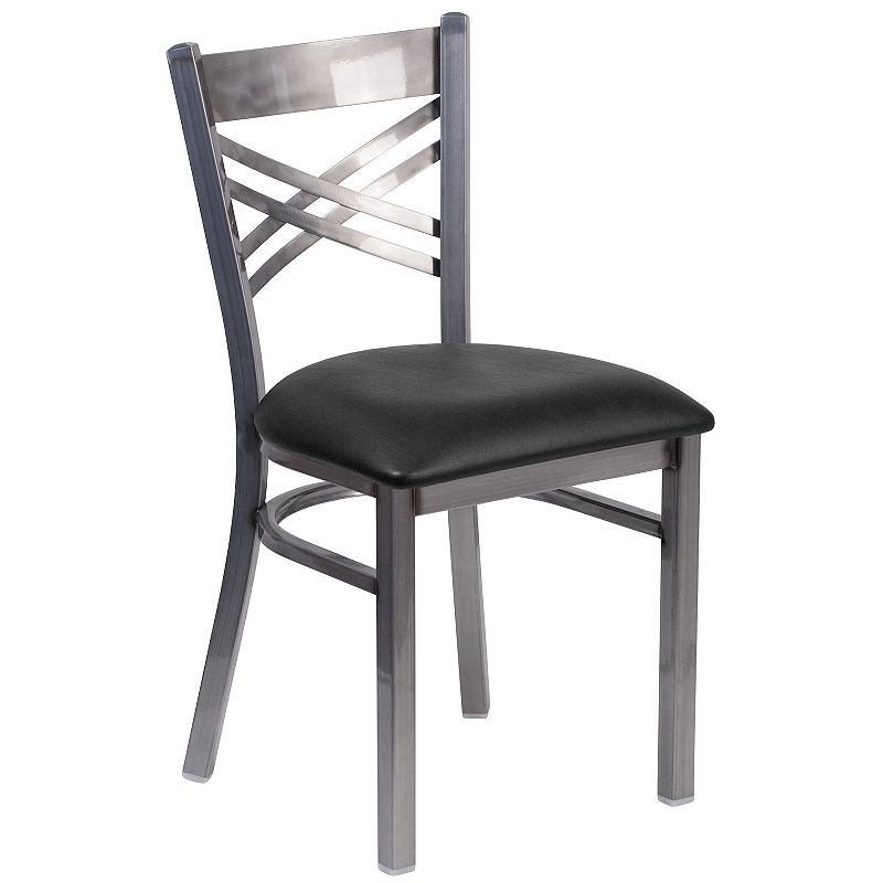 Flash Furniture Hercules Series X-Back Metal Restaurant Chair, Black