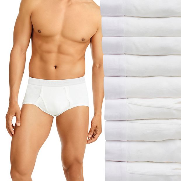 Fruit Of The Loom Mens Cotton White Briefs Extended Sizes 8-Pack, 2XL, White  