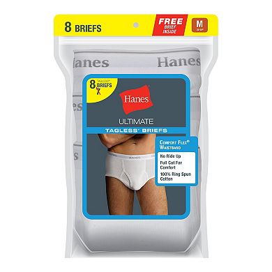 Hanes Ultimate 7+2 Bonus Pack Men's Full-Cut White Briefs