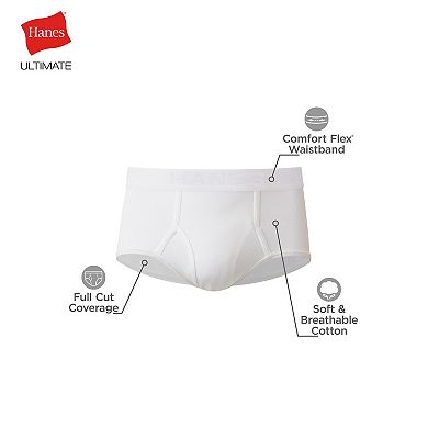 Hanes Ultimate 7+2 Bonus Pack Men's Full-Cut White Briefs