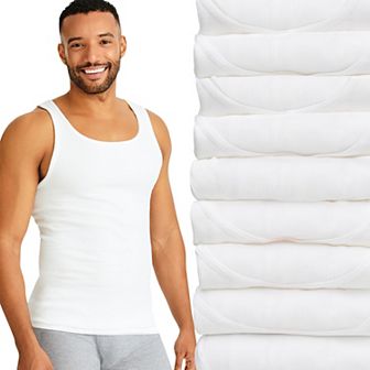 Men's Hanes® Ultimate 7+2 Double Bonus Pack ComfortSoft White Tank Undershirt