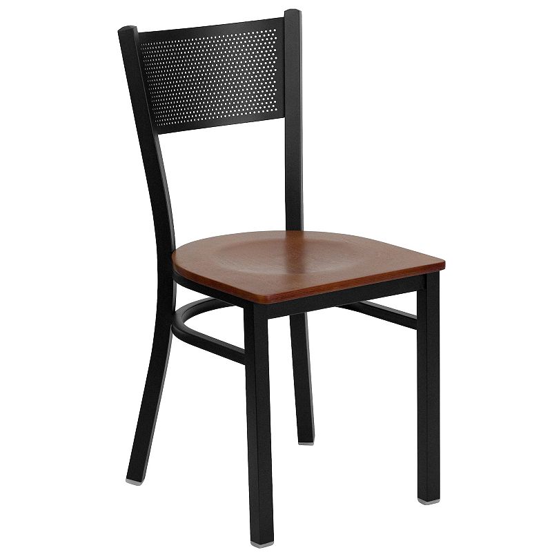 Flash Furniture Hercules Series Grid-Back Metal Restaurant Chair, Red