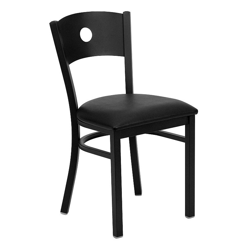 Flash Furniture Hercules Series Circle-Back Metal Restaurant Chair, Black
