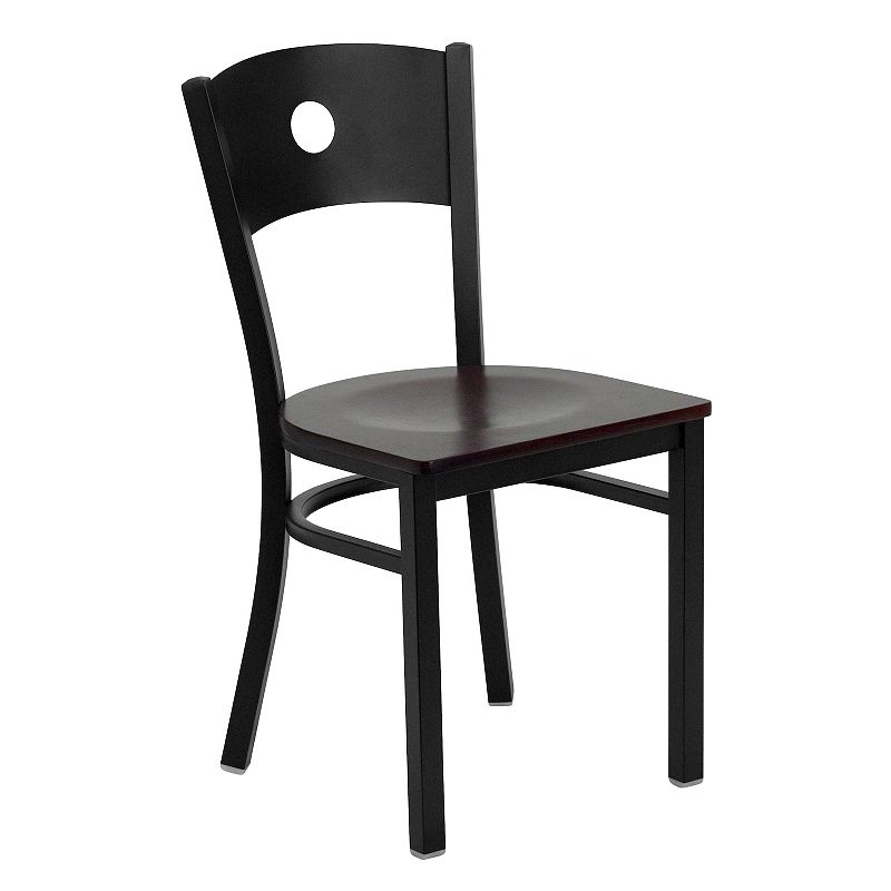 Flash Furniture Hercules Series Circle-Back Metal Restaurant Chair, Brown