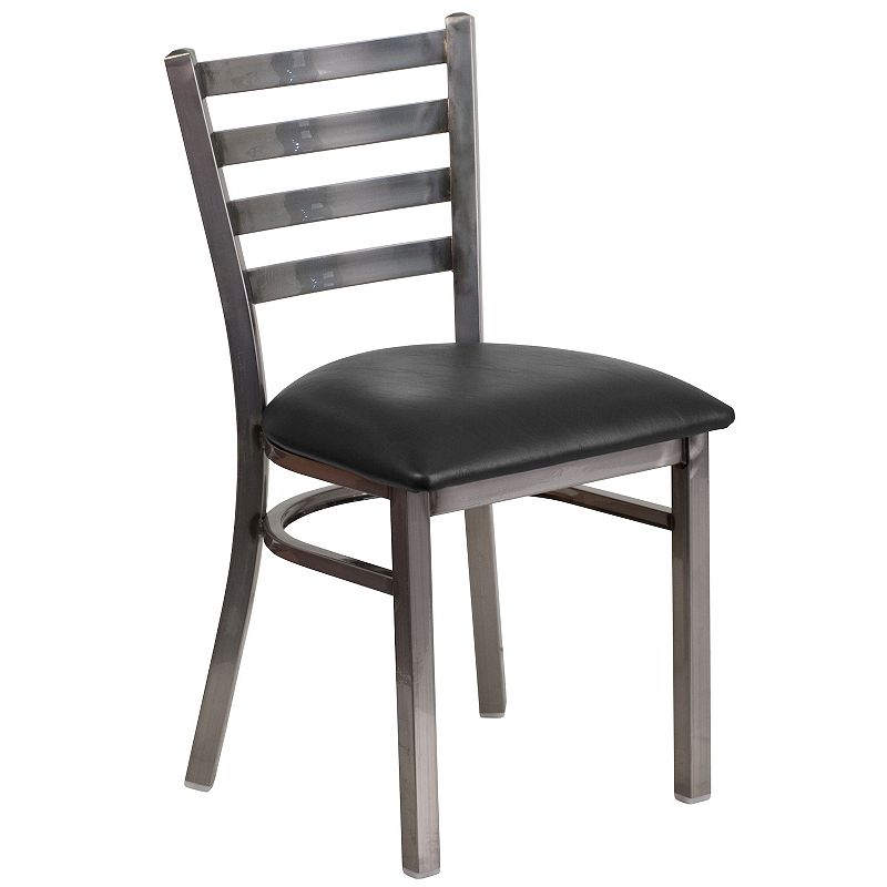 Flash Furniture Hercules Series Ladder-Back Metal Restaurant Chair, Black