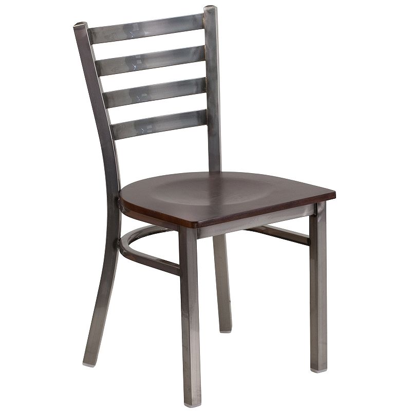 Flash Furniture Hercules Series Ladder-Back Metal Restaurant Chair, Brown